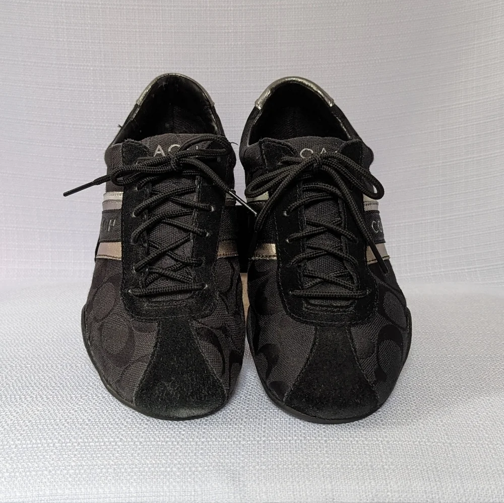 Black‎ Canvas and Suede Jayme Coach Sneakers
